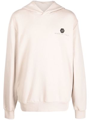 Philipp Plein logo pullover hoodie - Neutrals