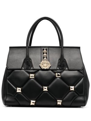 Philipp Plein logo stud-embellished tote bag - Black