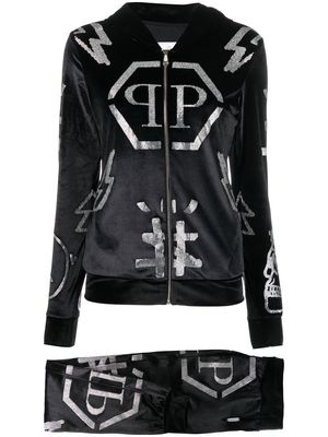 Philipp Plein logo-studded hoodie tracksuit - Black