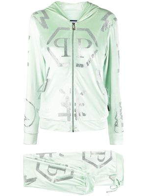 Philipp Plein logo-studded hoodie tracksuit - Green