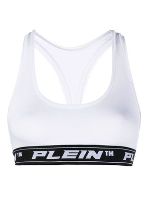 Philipp Plein logo-underband sports bralette - White