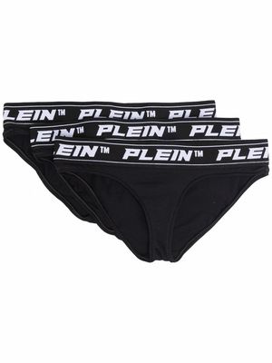 Philipp Plein logo-waistband set of 3 briefs - Black
