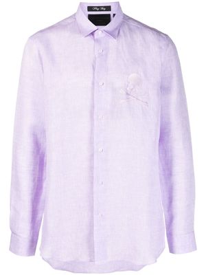 Philipp Plein long-sleeve linen shirt - Purple