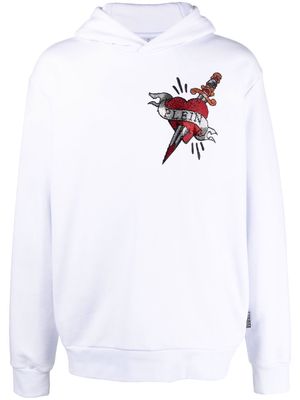 Philipp Plein Love logo-print hoodie - White