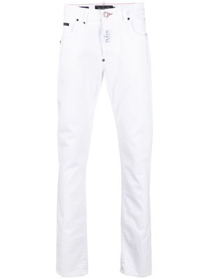 Philipp Plein low-rise straigh-leg jeans - White