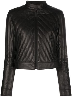 Philipp Plein matelassé leather jacket - Black