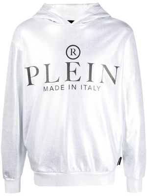 Philipp Plein metallic cotton hoodie - Silver