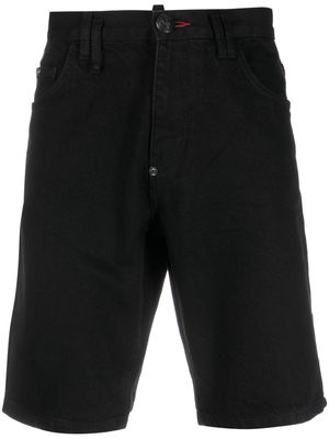 Philipp Plein mid-rise denim shorts - Black