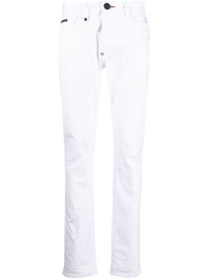 Philipp Plein mid-rise slim-cut jeans - White