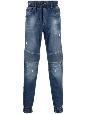 Philipp Plein mid-rise tapered-leg jeans - Blue