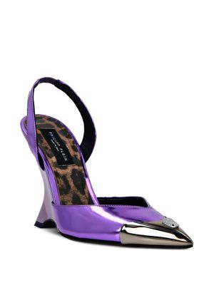 Philipp Plein Mirror Decollete leather pumps - Purple