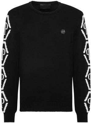 Philipp Plein monogram knit jumper - Black
