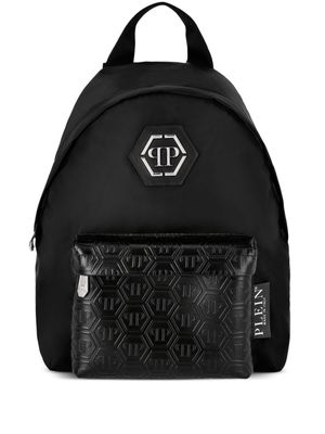 Philipp Plein monogram leather backpack - Black