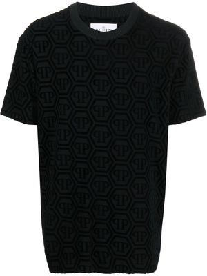 Philipp Plein monogram-pattern T-shirt - Black