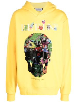 Philipp Plein Monsters graphic-print hoodie - Yellow