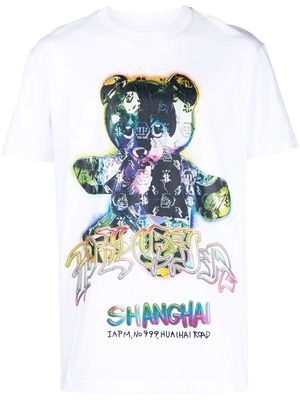 Philipp Plein multicolor teddy bear back print T-shirt - White