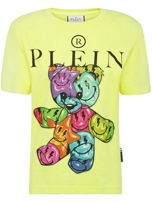 Philipp Plein padded-shoulders cotton T-shirt - Yellow