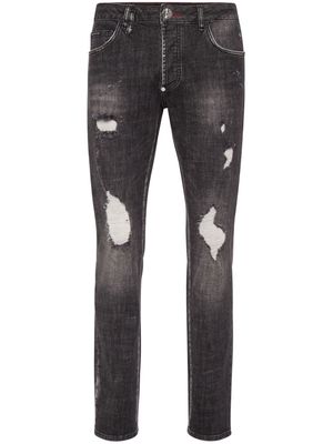 Philipp Plein paint-splatter straight-leg jeans - Black