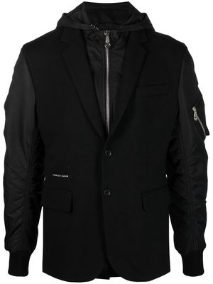 Philipp Plein panelled hooded jacket - Black