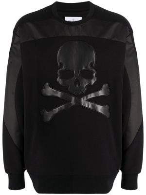 Philipp Plein panelled skull swearshirt - Black