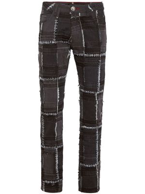 Philipp Plein patchwork-design straight-leg jeans - Grey