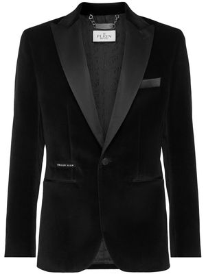 Philipp Plein peak-lapels velvet blazer - Black