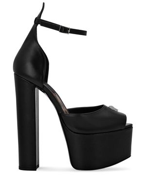 Philipp Plein platform leather sandals - Black