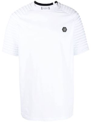 Philipp Plein pleat-detail logo T-shirt - White