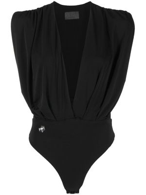 Philipp Plein plunging v-neck bodysuit - Black
