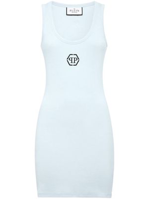 Philipp Plein PP Hexagon-embroidered tank dress - Blue