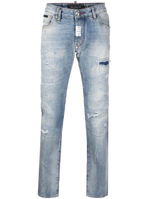 Philipp Plein Premium distressed-detail jeans - Blue