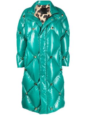 Philipp Plein quilted studded padded coat - Green
