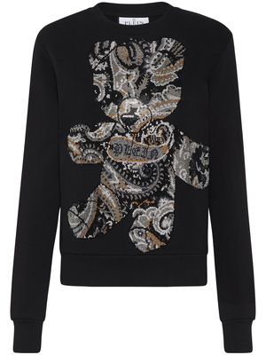 Philipp Plein rhinestone-embellished cotton sweatshirt - Black