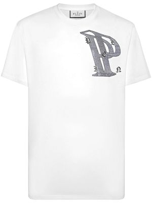 Philipp Plein rhinestone-embellished cotton T-shirt - White