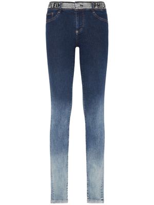 Philipp Plein rhinestone-embellished gradient-effect jeans - Blue