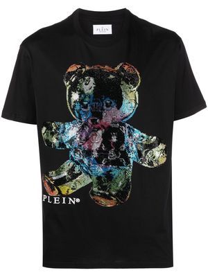 Philipp Plein rhinestone-embellished teddy-print T-shirt - Black