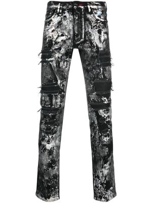Philipp Plein Rock Star hand-painted skinny jeans - Black