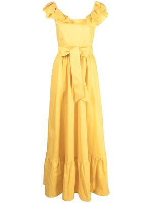 Philipp Plein ruffle-detail cotton dress - Yellow