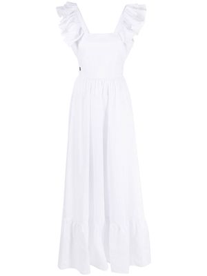 Philipp Plein ruffle-detail maxi dress - White