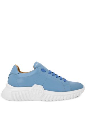 Philipp Plein Runner Hexagon low-top leather sneakers - Blue