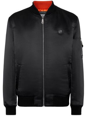 Philipp Plein satin-finish bomber jacket - Black