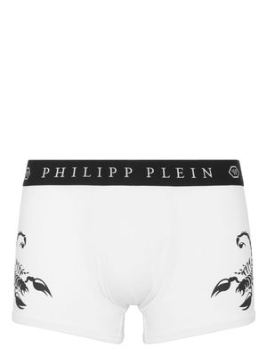Philipp Plein Scorpion-print modal-blend boxer briefs - White