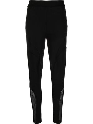 Philipp Plein sheer-panel ribbed stretch leggings - Black