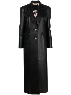 Philipp Plein single-breasted leather coat - Black
