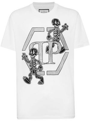 Philipp Plein Skeleton embellished cotton T-shirt - White