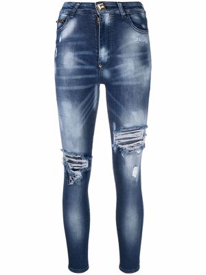 Philipp Plein skinny-cut ripped jeans - Blue