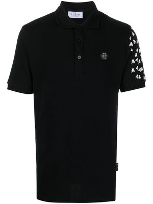 Philipp Plein Skull and Bones cotton polo shirt - Black