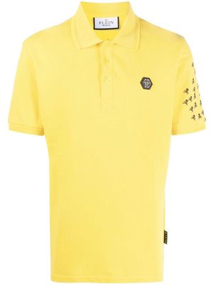Philipp Plein Skull and Bones cotton polo shirt - Yellow