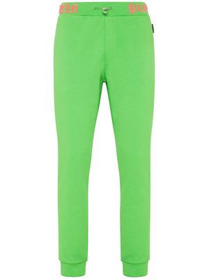 Philipp Plein Skull and Bones logo-waistband track pants - Green