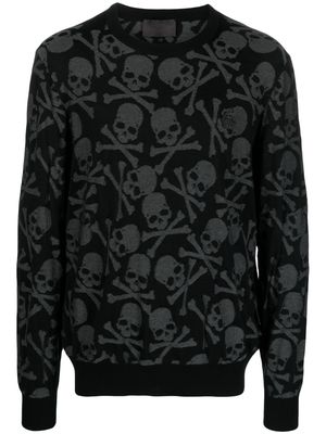 Philipp Plein Skull & Bones wool-silk blend jumper - Black